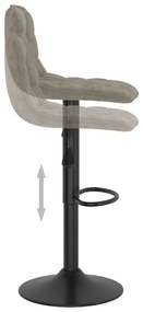 Bancos de bar 2 pcs veludo cinzento-claro