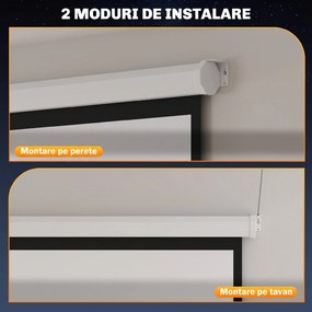 Tela de projeção 189,5 x 189,5 cm 233,7 cm 1:1 HD 4K Rolo-tela para cinema em casa para cinema em casa Apresentações de escritório