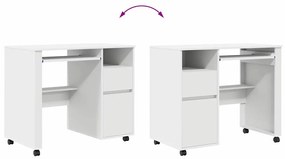 Mesa de Computador Branca com Gavetas Branca