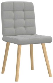 Cadeiras de jantar 4 pcs tecido cinza nuvem
