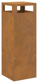 Fogueira Quadrada vidaXL 35x35x100 cm Aço Envelhecido