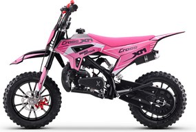 Mini Moto de cross a gasolina para crianças BNO Motors CROSS XM 50cc Rosa