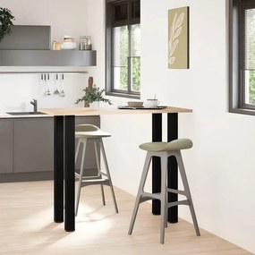 Pés para mesa de bar 4 peças, preto, 110-112 cm, aço