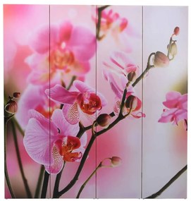 Biombo dobrável com estampa de flores 160x170 cm
