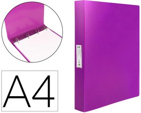 Pasta 4 Argolas 25 mm Mistos Polipropileno Din A4 Lavanda Opaco