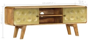 Móvel de TV madeira de mangueira maciça 120x30x45 cm