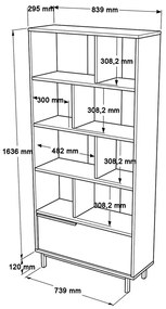 Estante ON4 – Nogueira – 83,9 cm x 175,6 cm x 29,5 cm