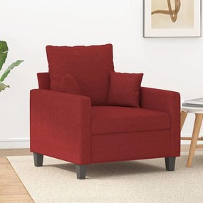 vidaXL Poltrona 60 cm tecido vermelho tinto