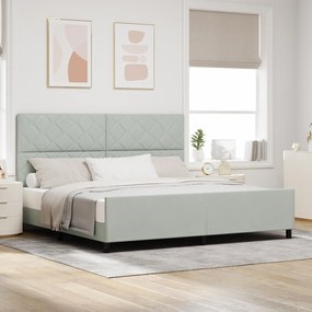 Cama vidaXL Cinza Claro 200x200 cm Veludo