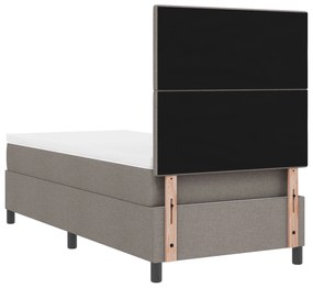 Cama Box Spring com Colchão Taupe 100x200 cm Tecido