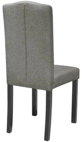 Cadeiras de jantar 4 pcs tecido cinzento