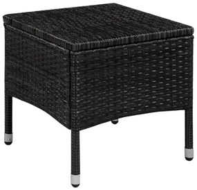 3 pcs conjunto bistrô vime PE preto