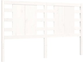 Estrutura de cama King Size com cabeceira madeira maciça branco