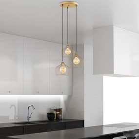 Candeeiro de Teto Bek – Ouro Brilhante – 56 x 56 x 121 cm