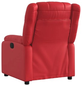 Poltrona reclinável elétrica couro artificial vermelho