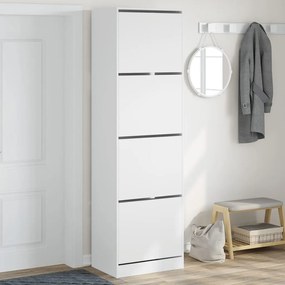 vidaXL Sapateira com 4 gavetas articuladas 60x42x204 cm branco