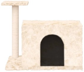 Árvore para gatos com poste arranhador sisal 51 cm cor creme
