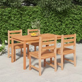 vidaXL 5 pcs conjunto de jantar p/ jardim madeira de teca maciça