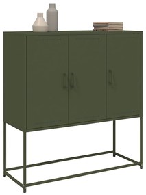 Aparador alto 100,5x39x107 cm aço verde azeitona