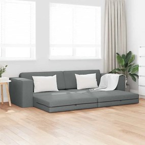 vidaXL Sofá Cama de Chão 2 em 1 Cinza Escuro 245x150x60.5 cm Tecido