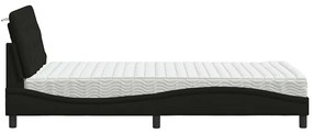 Cama com colchão 100x200 cm tecido preto