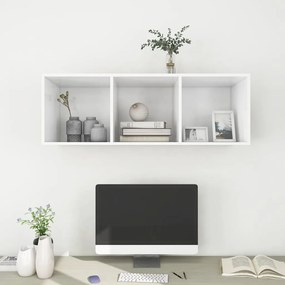 Armário de parede para TV derivados de madeira branco