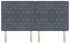 Cabeceira LED Cinza Escuro 90 cm em Veludo