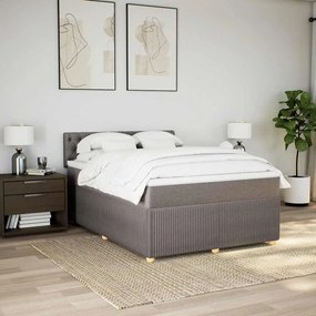 Cama com molas/colchão 160x200 cm tecido castanho-acinzentado