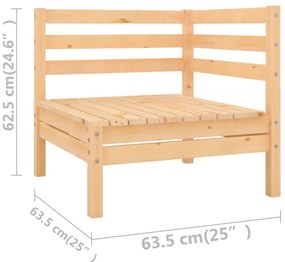 10 pcs conjunto lounge de jardim pinho maciço