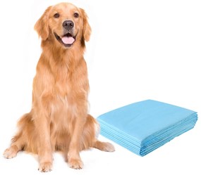 Tapete absorvente descartável 100 unidades de secagem rápida para cães com controlo de odores Almofada para fraldas descartável 76 x 91 cm Azul