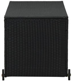 Caixa de arrumação para jardim 120x65x61 cm vime PE preto