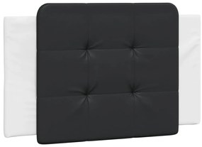 Cama com colchão 90x200 cm couro artificial branco e preto