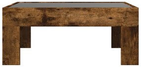 Mesa de centro luzes LED Infinity 70x50x30 cm carvalho fumado
