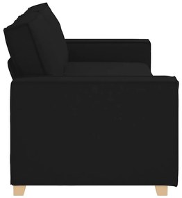 Sofá de 3 lugares preto 180 cm tecido