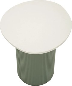MESA DE APOIO EM MÁRMORE ARTIFICIAL FRANKFURT 40X42X45 CM VERDE E BRANCO