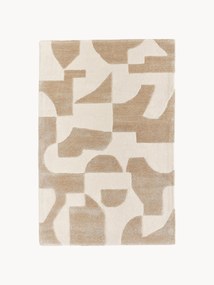 Tapete em lã artesanal com relevo Corin