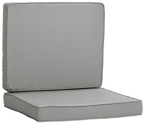 Outsunny Conjunto de 2 Almofadas de Cadeira Almofadas de Assento Removíveis Almofadas Acolchoadas com Espuma de Poliéster Cinza Claro | Aosom Portugal