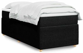 Cama com molas/colchão 100x200 cm tecido preto