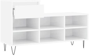Sapateira 102x36x60 cm derivados de madeira branco brilhante
