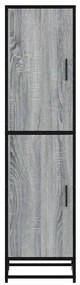 Armário alto 35,5x35x139 cm madeira e metal cinza sonoma