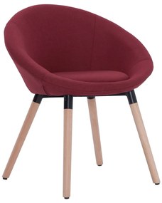 vidaXL Cadeira de jantar tecido vermelho tinto