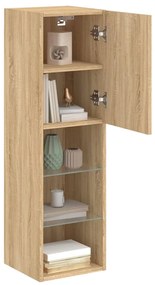 Móvel de TV com luzes LED 30,5x30x102 cm carvalho sonoma