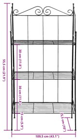 Esschert Design Estante com 3 prateleiras L