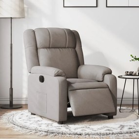 vidaXL Poltrona elétrica reclinável tecido cinzento-acastanhado