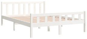 Estrutura de cama king 150x200 cm madeira maciça branco