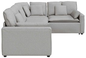 Sofá modular com almofadas tecido cinzento nublado