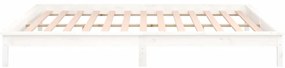 Estrutura de cama com luzes LED 120x200cm madeira maciça branco
