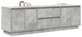 Móvel de TV com luzes LED 160,5x41x50 cm cinzento cimento