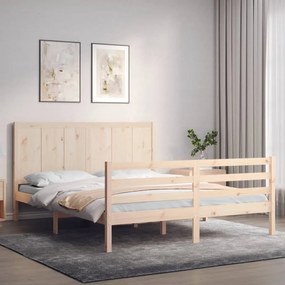 3194516 vidaXL Estrutura de cama com cabeceira 160x200 cm madeira maciça