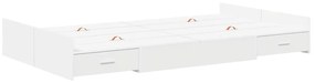 Estrado de cama com arrumação com gaveta com cabeceira Branco 120 x 19